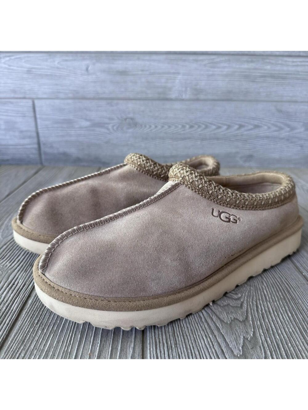 UGG Tasman Slippers Mens 10 Chestnut Tan Suede Slip On Indoor Outdoor Shoes